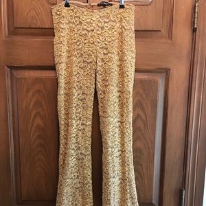 Betsey Johnson Gold Flare Pants